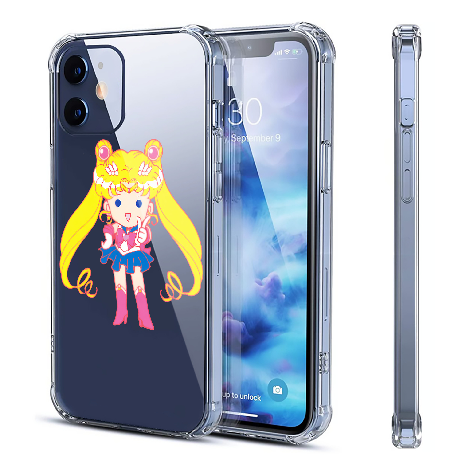 （画像用） 美少女戦士セーラームーン 月野 うさぎ つきの うさぎ Sailor Moon Tsukino Usagi 【iPhone 12シリーズ対応】透明スマホケース（クリアソフトケース）